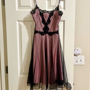 Betsey Johnson New York Black Lace and Pink Dress